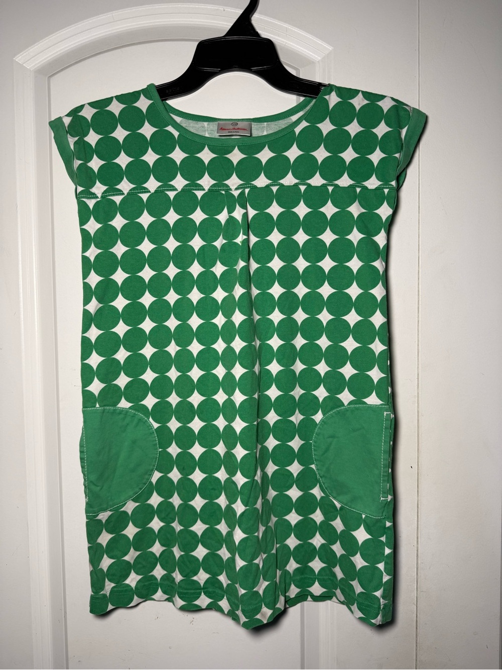 Hanna Andersson Green Polka Dot Pocket Dress